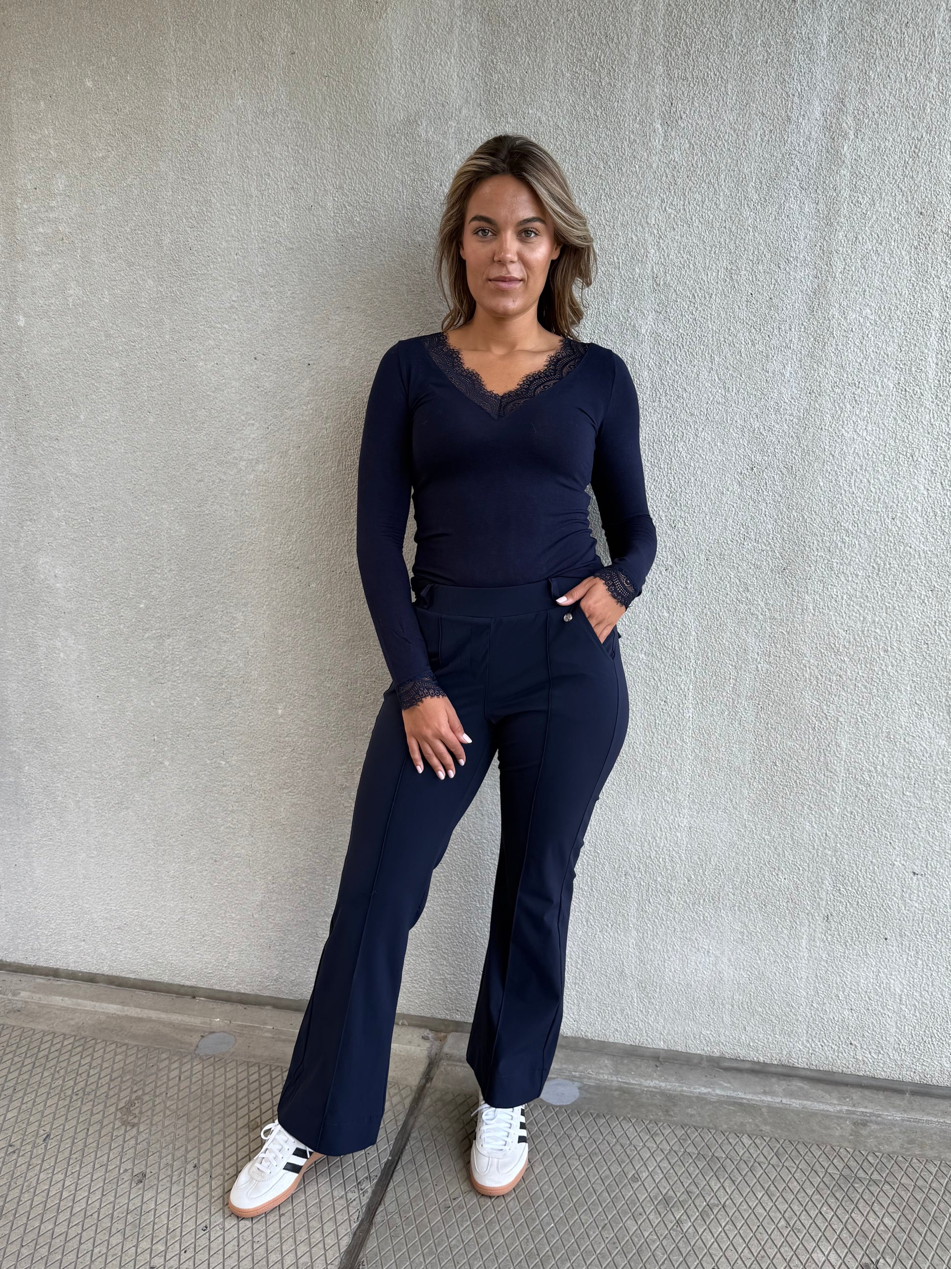 Travel Broek Fleur Navy - 2301