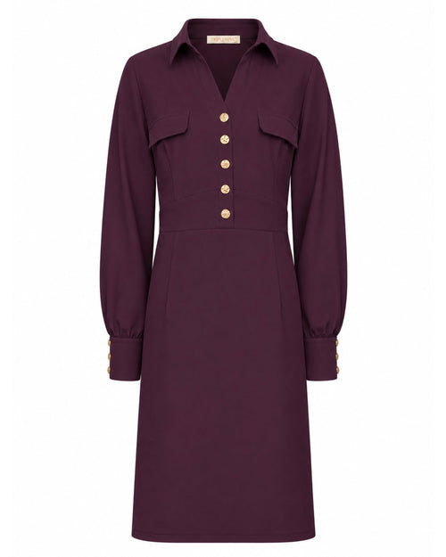 Triple Nine - Travel Jurk Melin Aubergine - 51810 Jurk - Est Voilà