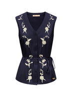 Triple Nine - Travel Blouse Isabelle Navy - 5938 blouse - Est Voilà