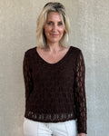 Triple Nine - Kanten Top Lucy Donkerbruin Top - Est Voilà