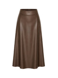 Est Voilà - Faux Leather Rok Maxime Donkerbruin