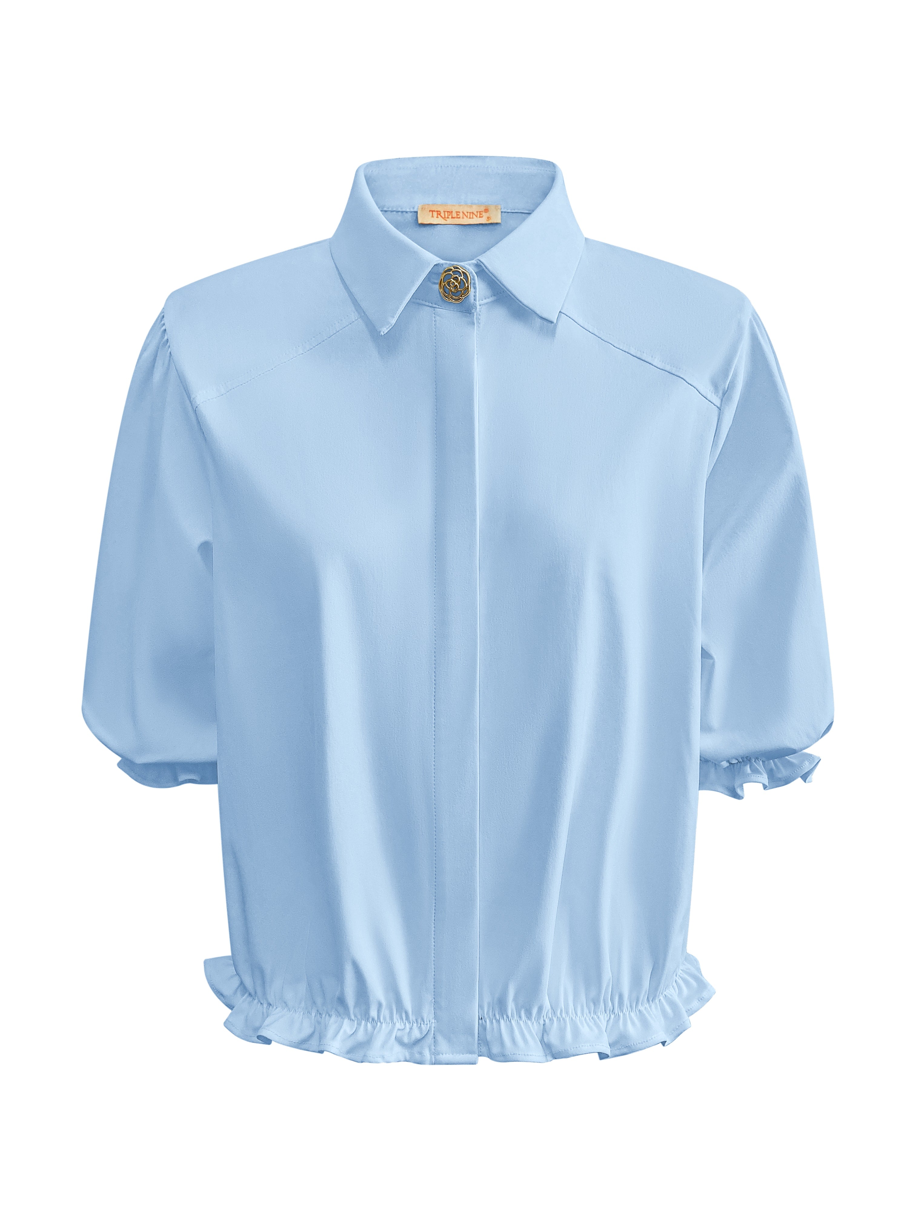 Triple Nine - Travel Blouse Dorée Lichtblauw - 5941 Blouse - Est Voilà