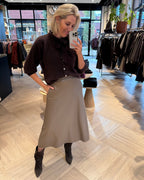 Angora Vest Strik Donkerbruin Vest - Est Voilà