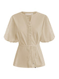 Triple Nine - Travel Blouse Yana Beige - 5943 blouse - Est Voilà