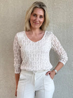 Triple Nine - Kanten Top Lucy Zand Top - Est Voilà