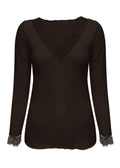 Triple Nine - Cashmere Top Lou Lou Donkerbruin - 9003 Shirt - Est Voilà