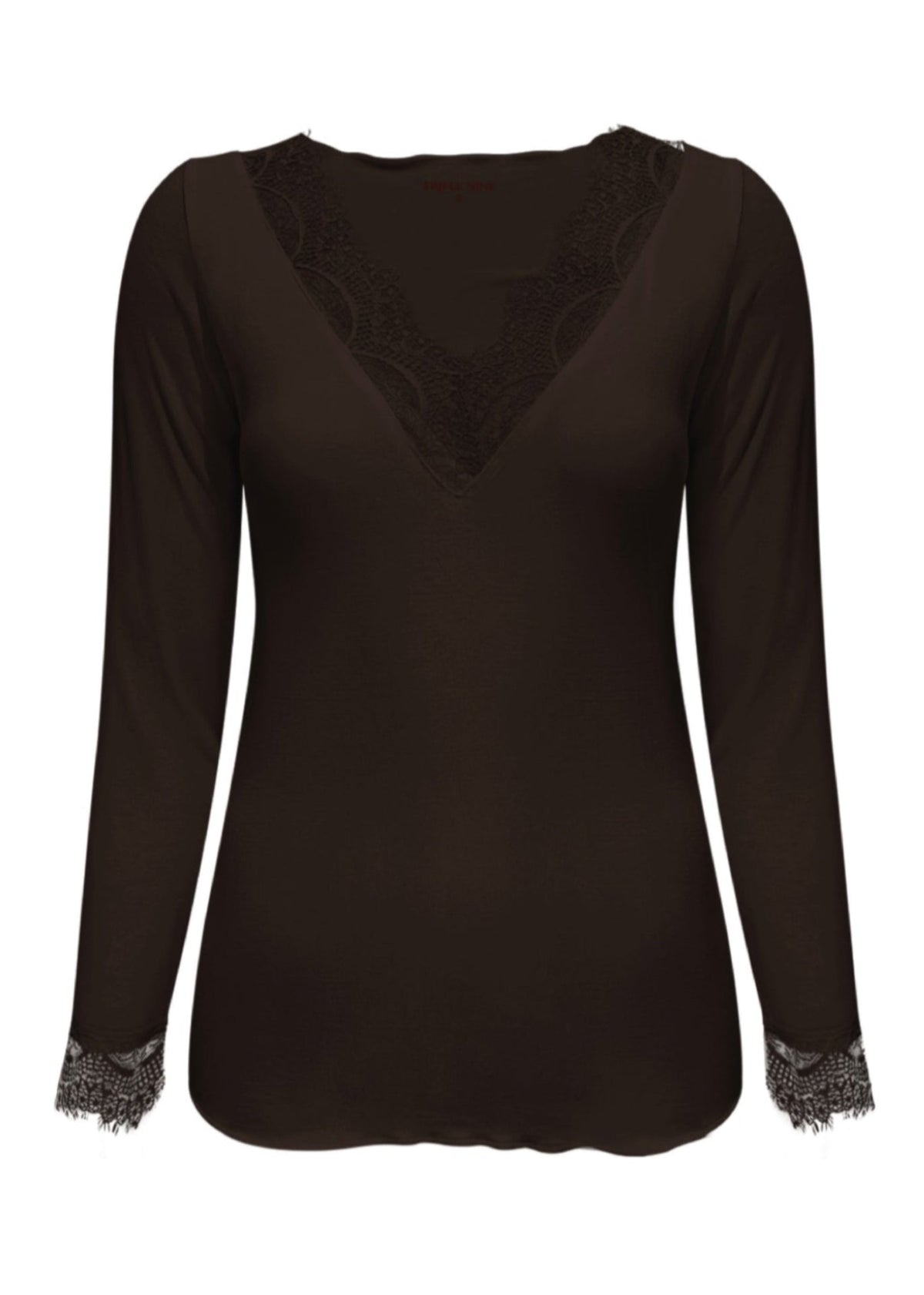Triple Nine - Cashmere Top Lou Lou Donkerbruin - 9003 Shirt - Est Voilà