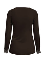 Triple Nine - Cashmere Top Lou Lou Donkerbruin - 9003 Shirt - Est Voilà