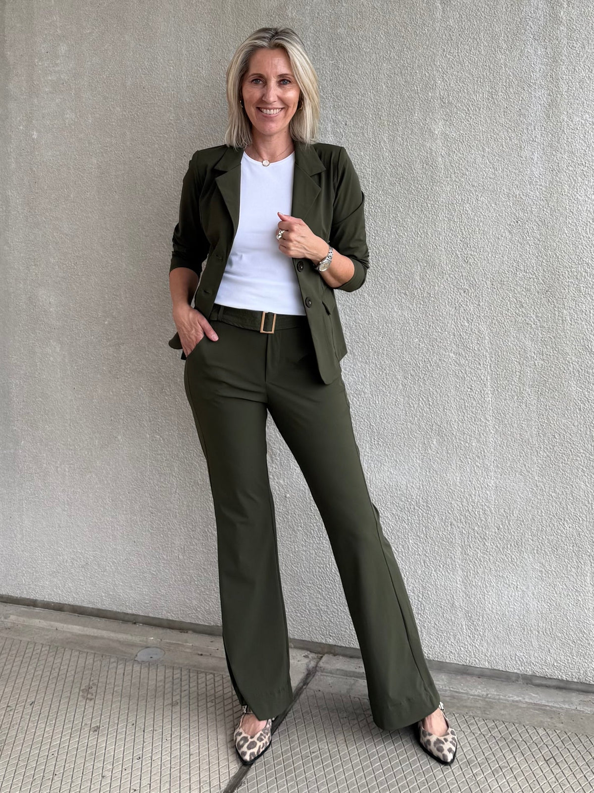 Triple Nine - Travel Broek Joy Olijfgroen - 3002 - Peet kleding