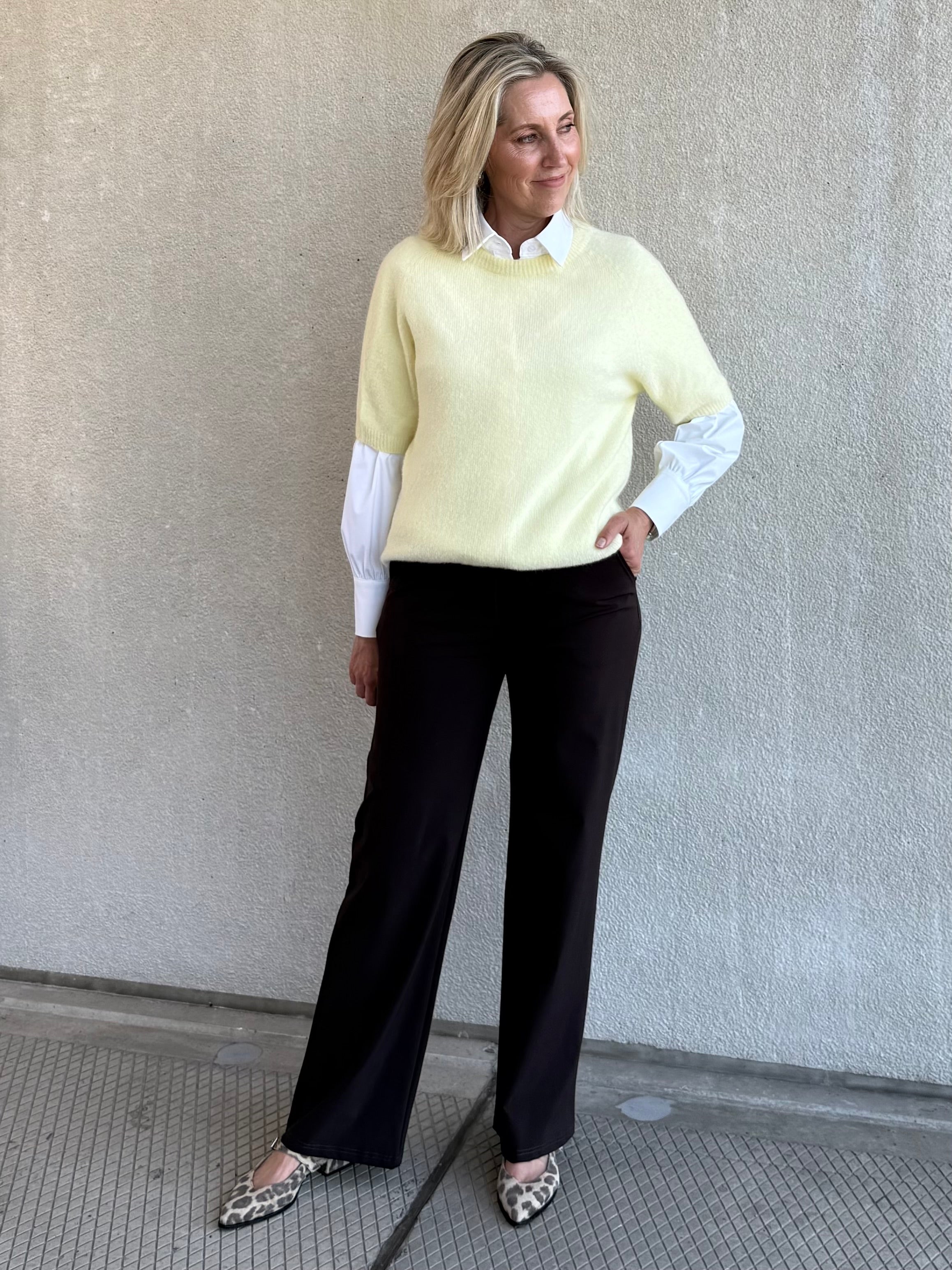 Triple Nine - Alpaca Top Levi Zachtgeel Trui - Est Voilà