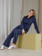 Travel Broek Fleur Navy - 2301 Broek - Est Voilà