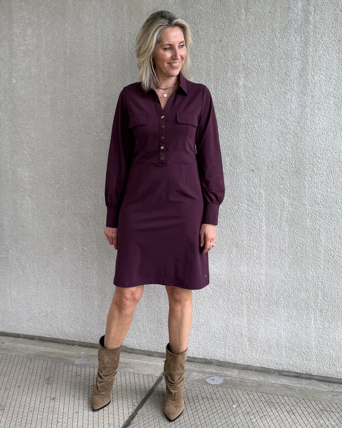 Triple Nine - Travel Jurk Melin Aubergine - 51810 Jurk - Est Voilà