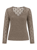 Triple Nine - Kanten Top Lucy Taupe Top - Est Voilà