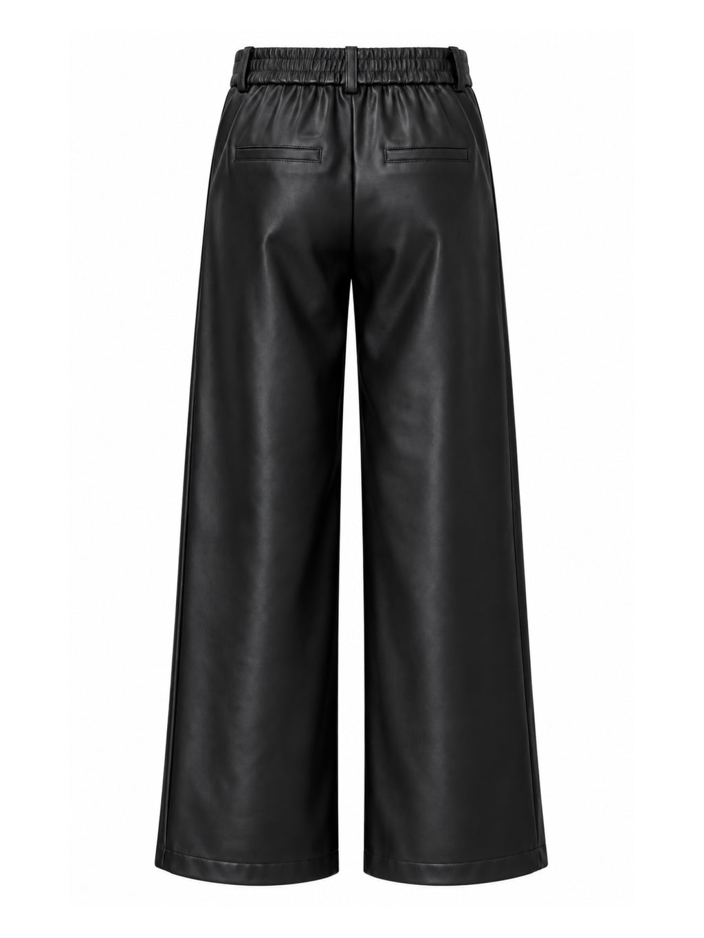 Est Voila - Faux Leather Wide Leg Zwart Broek - Est Voilà
