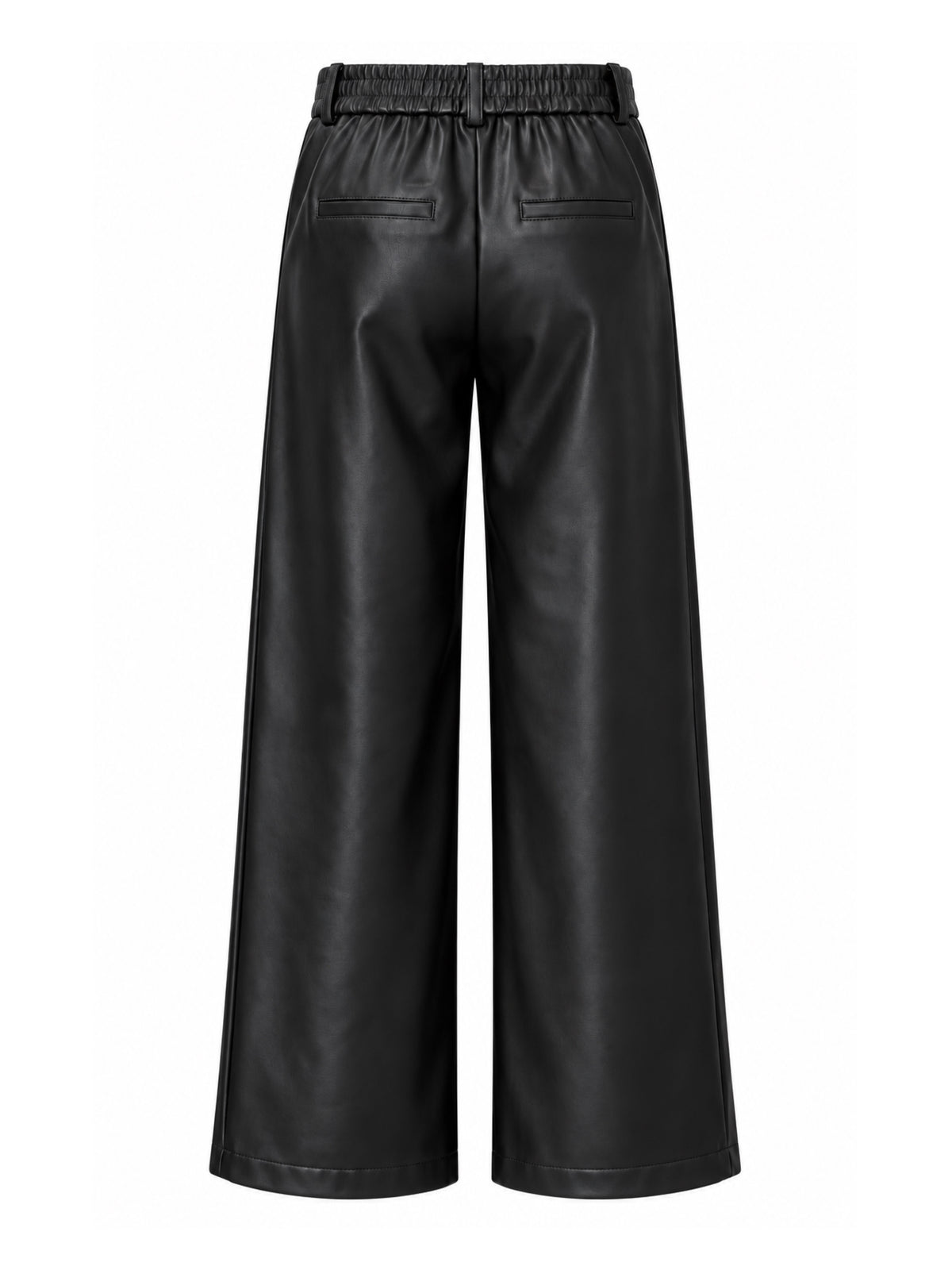 Est Voila - Faux Leather Wide Leg Zwart Broek - Est Voilà