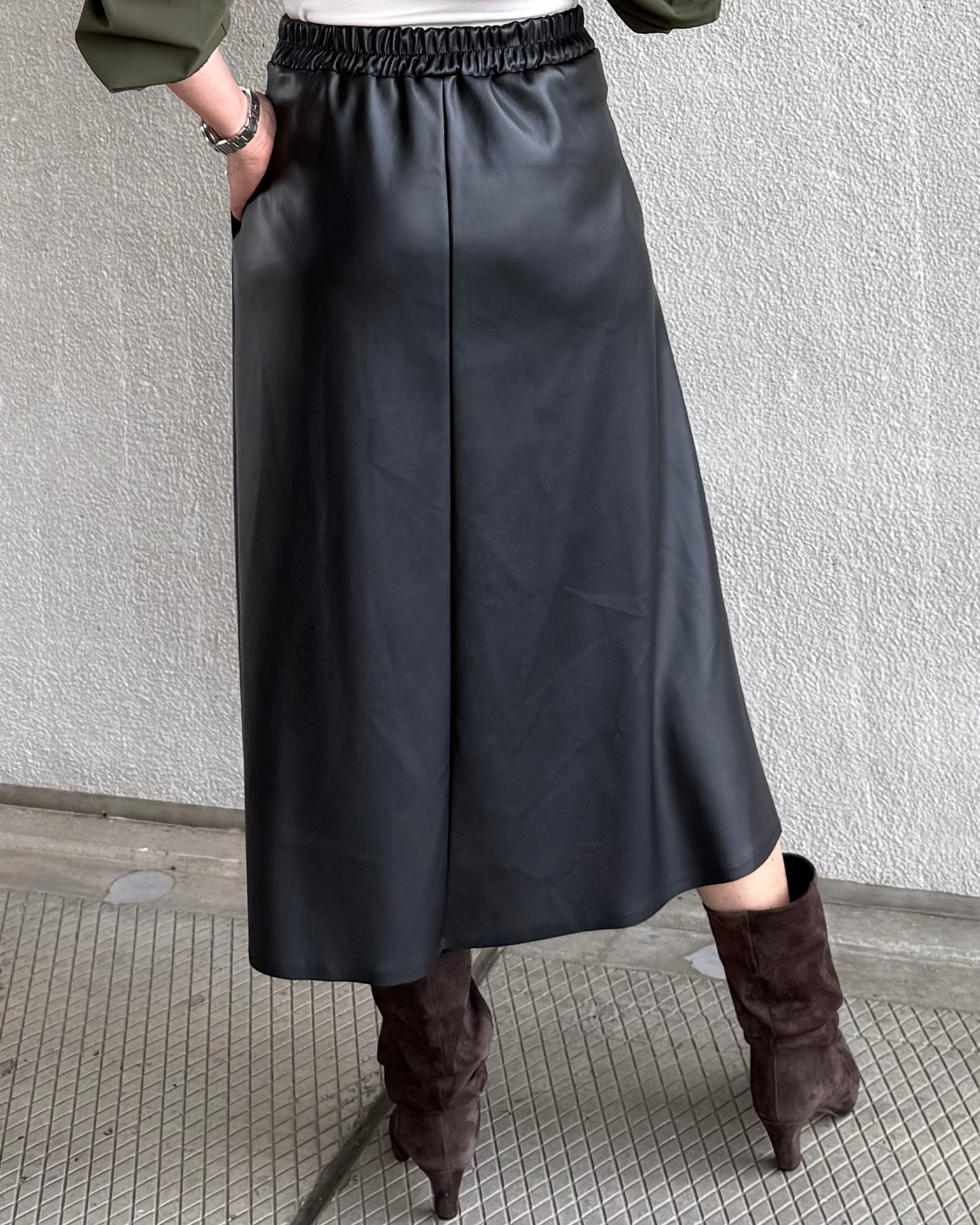 Est Voilà - Faux Leather Rok Maxime Zwart