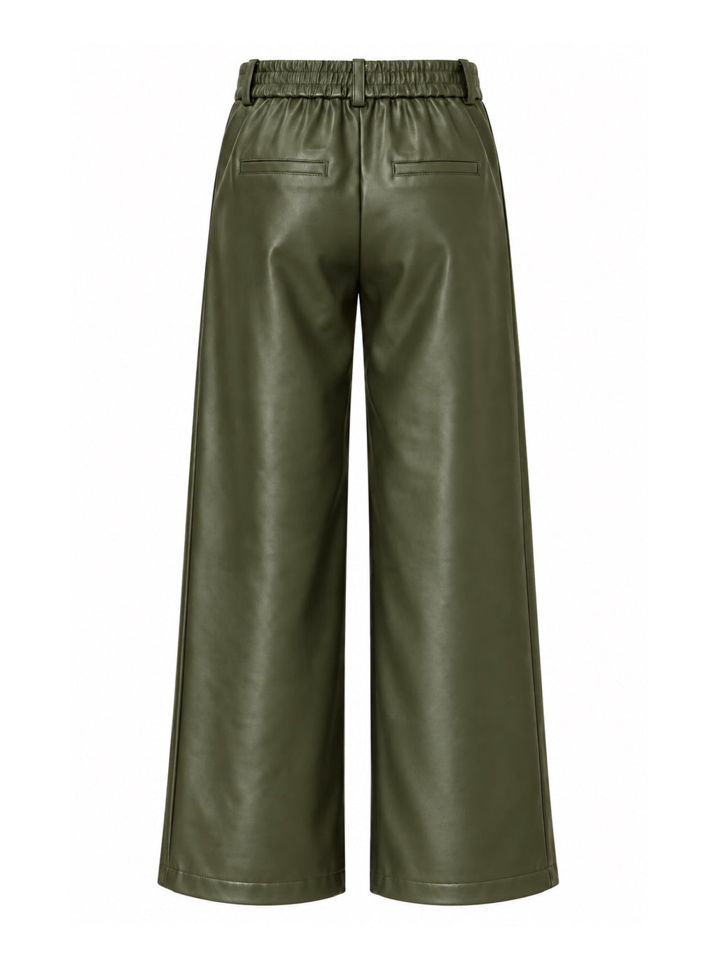 Broek Sarah Leather Olijfgroen Broek - Est Voilà