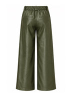 Broek Sarah Leather Olijfgroen Broek - Est Voilà