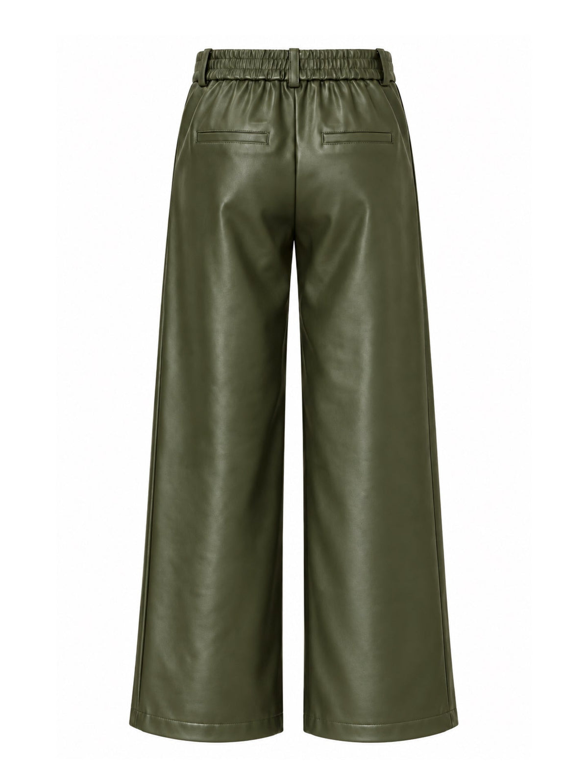 Broek Sarah Leather Olijfgroen Broek - Est Voilà