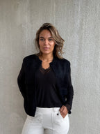 Cashmere Top Lou Lou Zwart - 9003 Top - Est Voilà