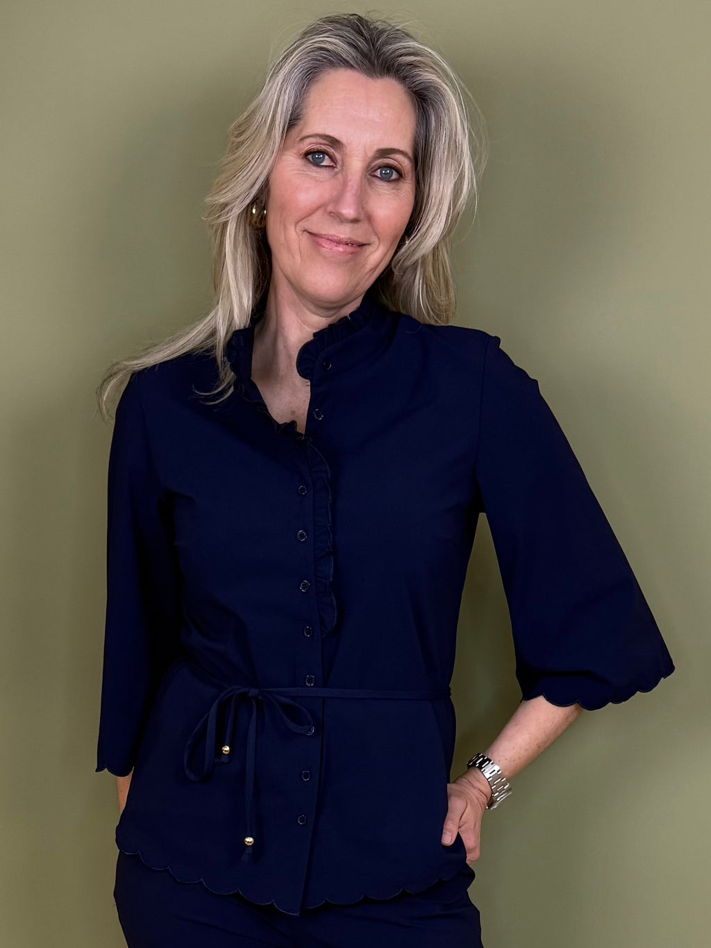 Triple Nine - Travel Blouse Chloé Navy - 5937 Blouse - Est Voilà