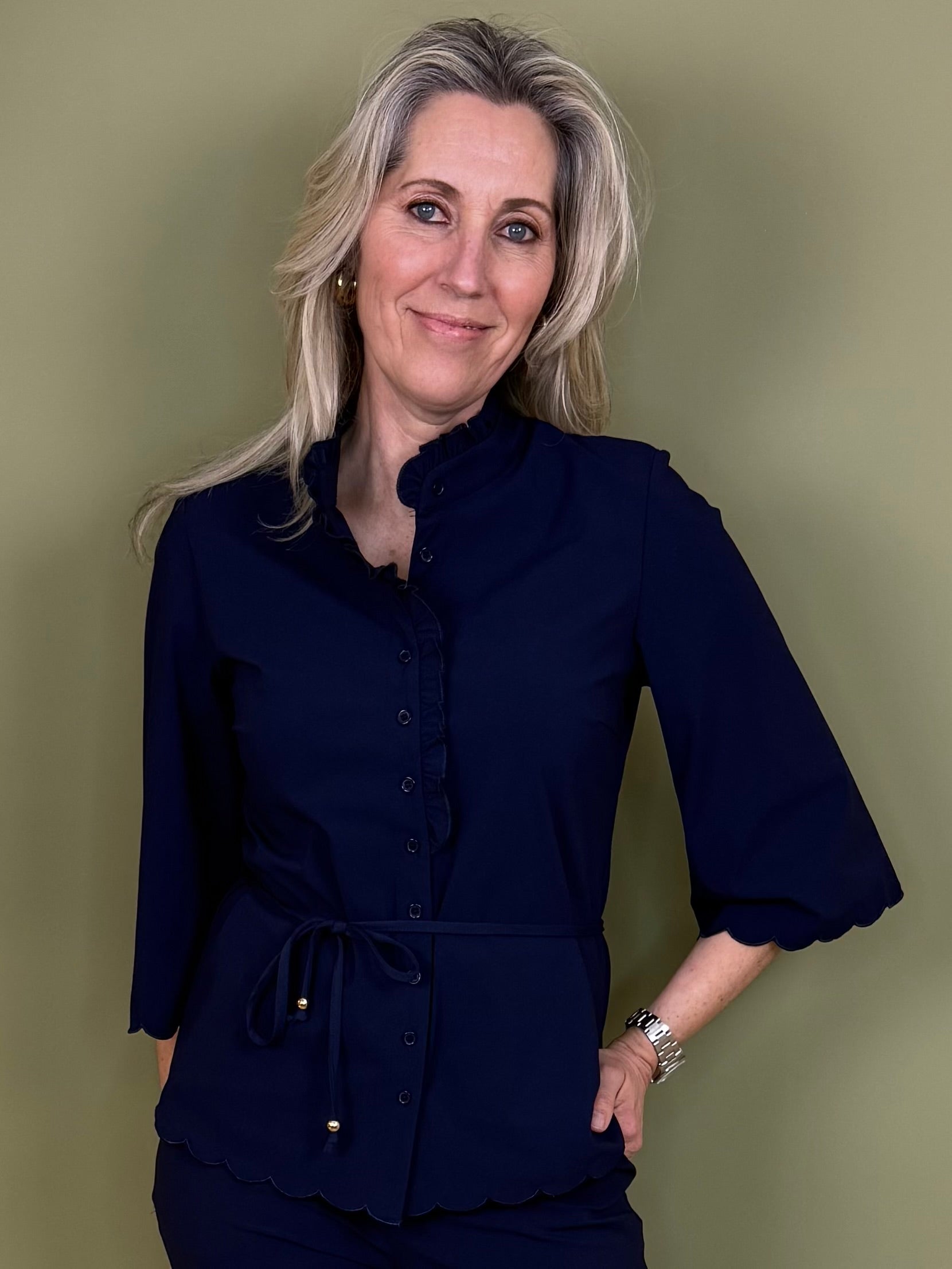Triple Nine - Travel Blouse Chloé Navy - 5937 Blouse - Est Voilà