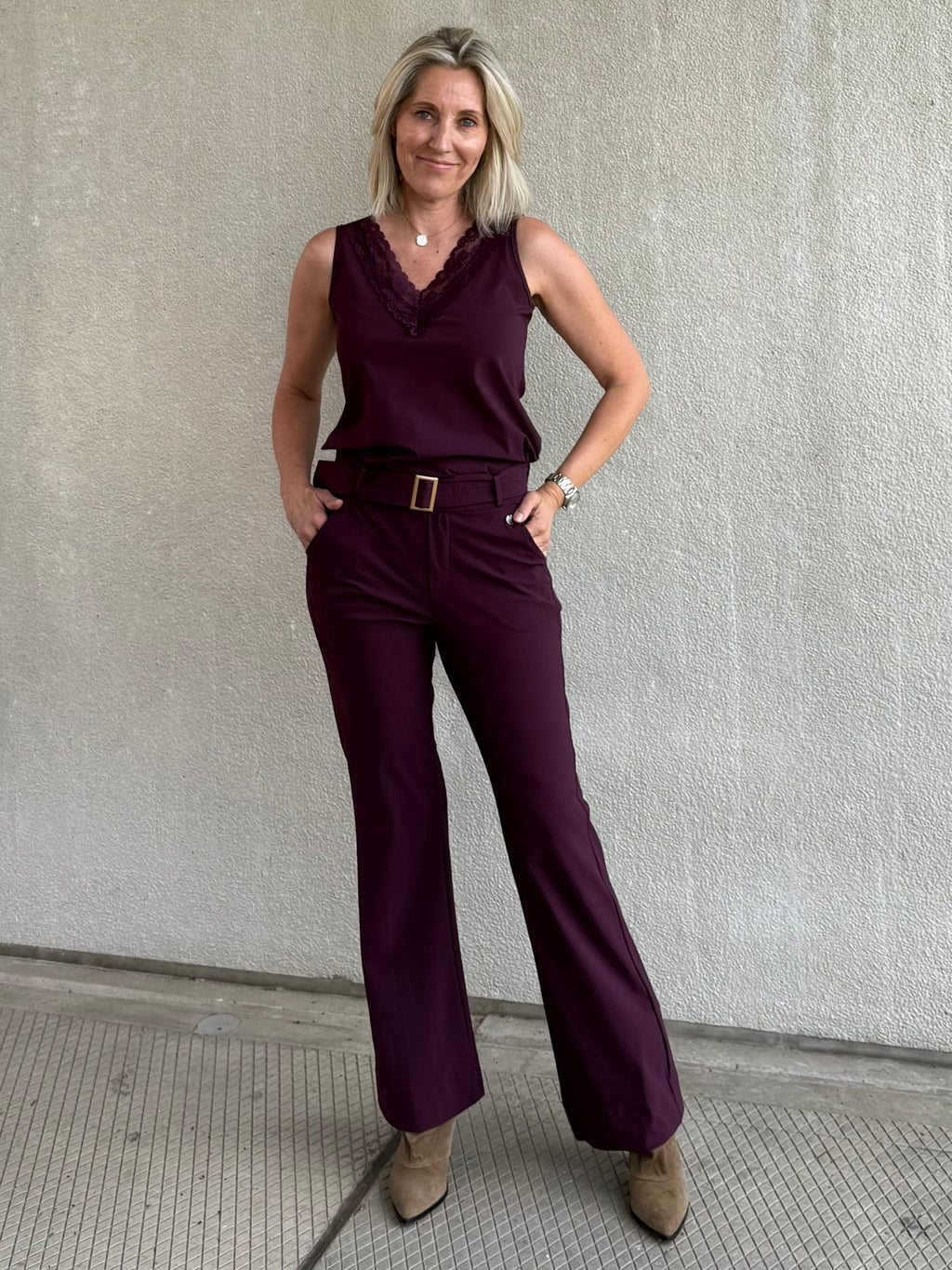 Triple Nine - Travel Top Marly Aubergine - 6913 top - Est Voilà