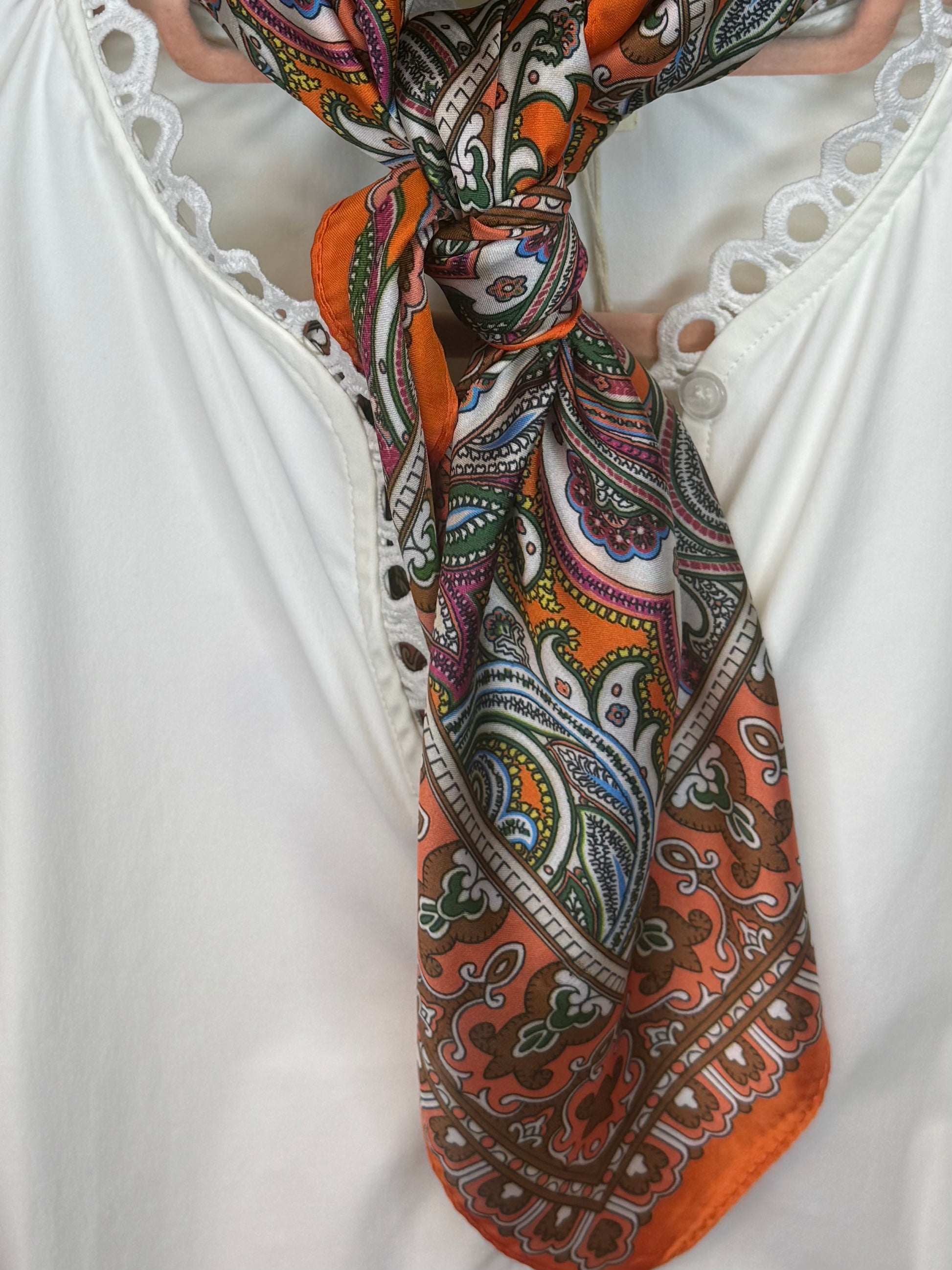 Est Voilà - Sjaal Paisley Oranje Tassen - Est Voilà