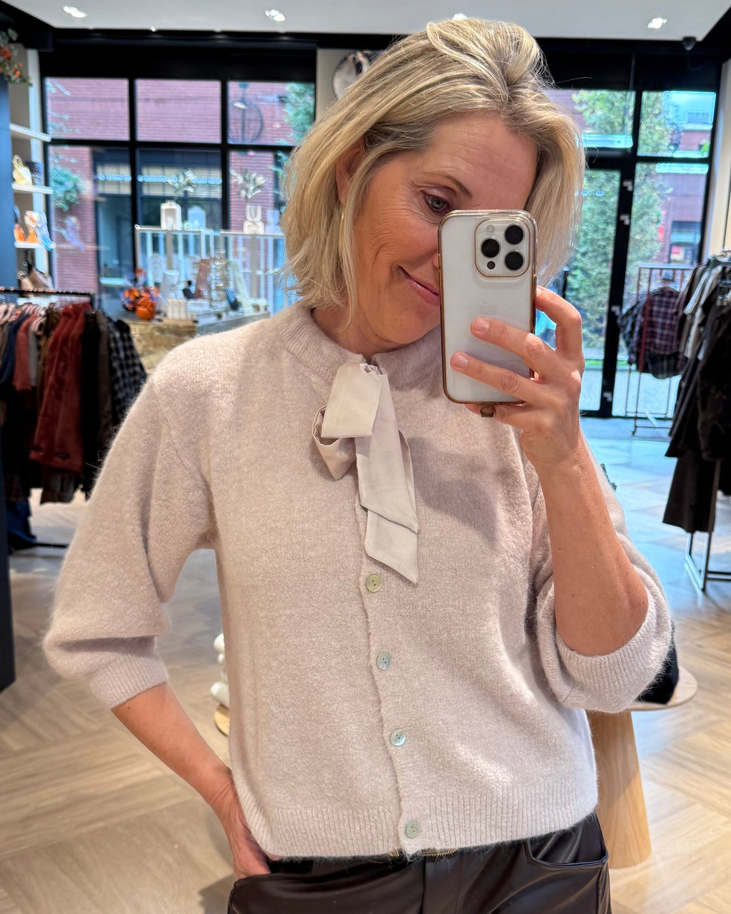 Angora Vest Strik Beige Vest - Est Voilà