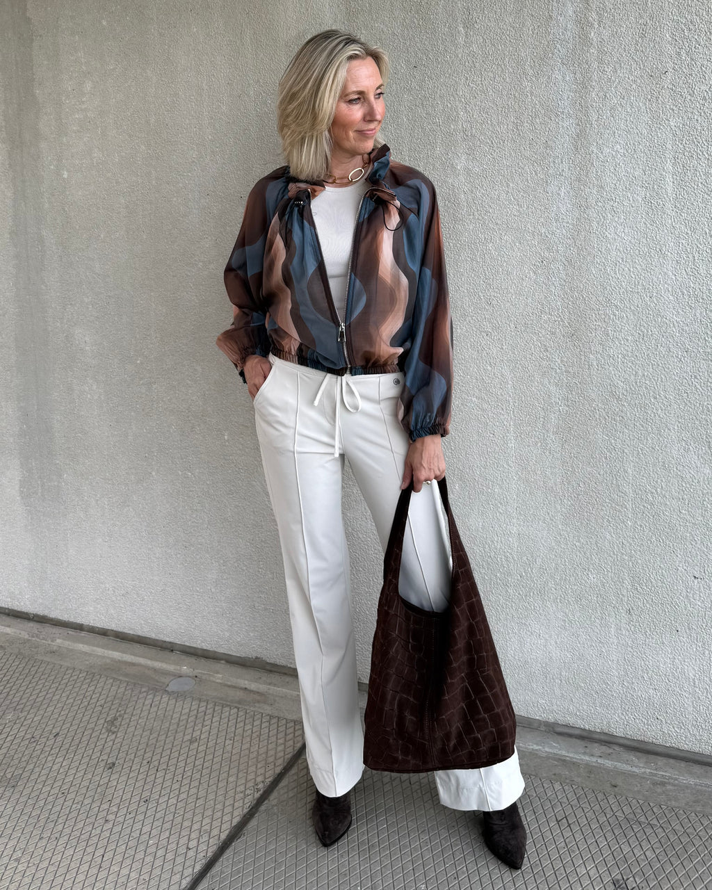 Est Voilà - Blouson Silky Wave Blauw Blouse - Est Voilà