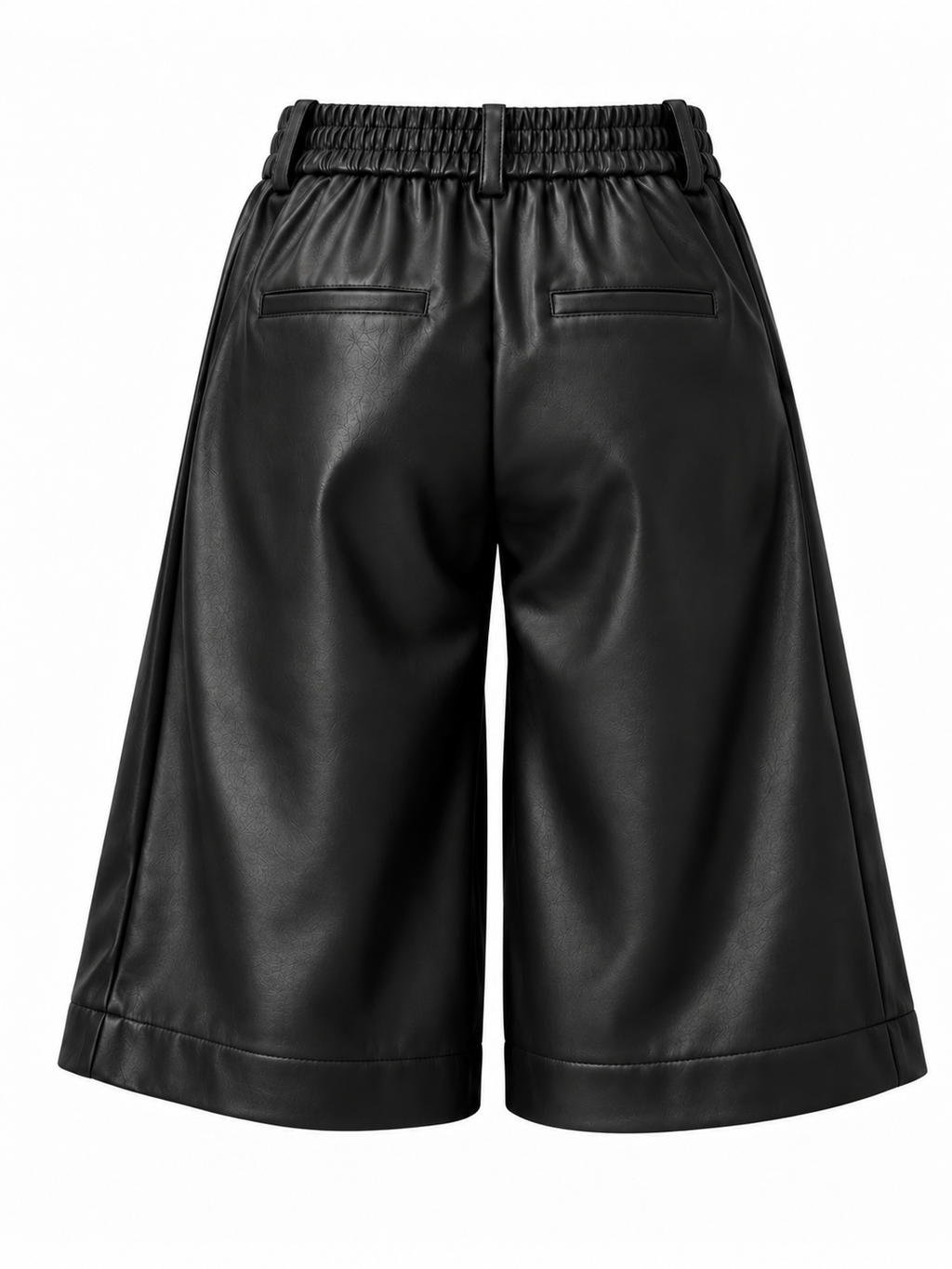 Bermuda Carol PU Zwart Broek - Est Voilà
