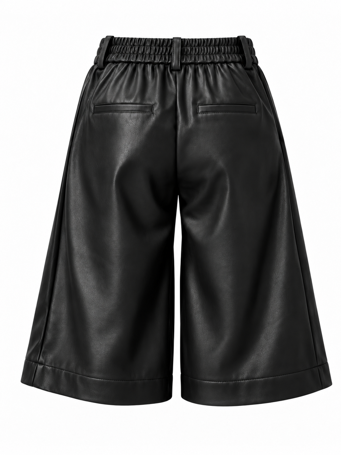 Bermuda Carol PU Zwart Broek - Est Voilà