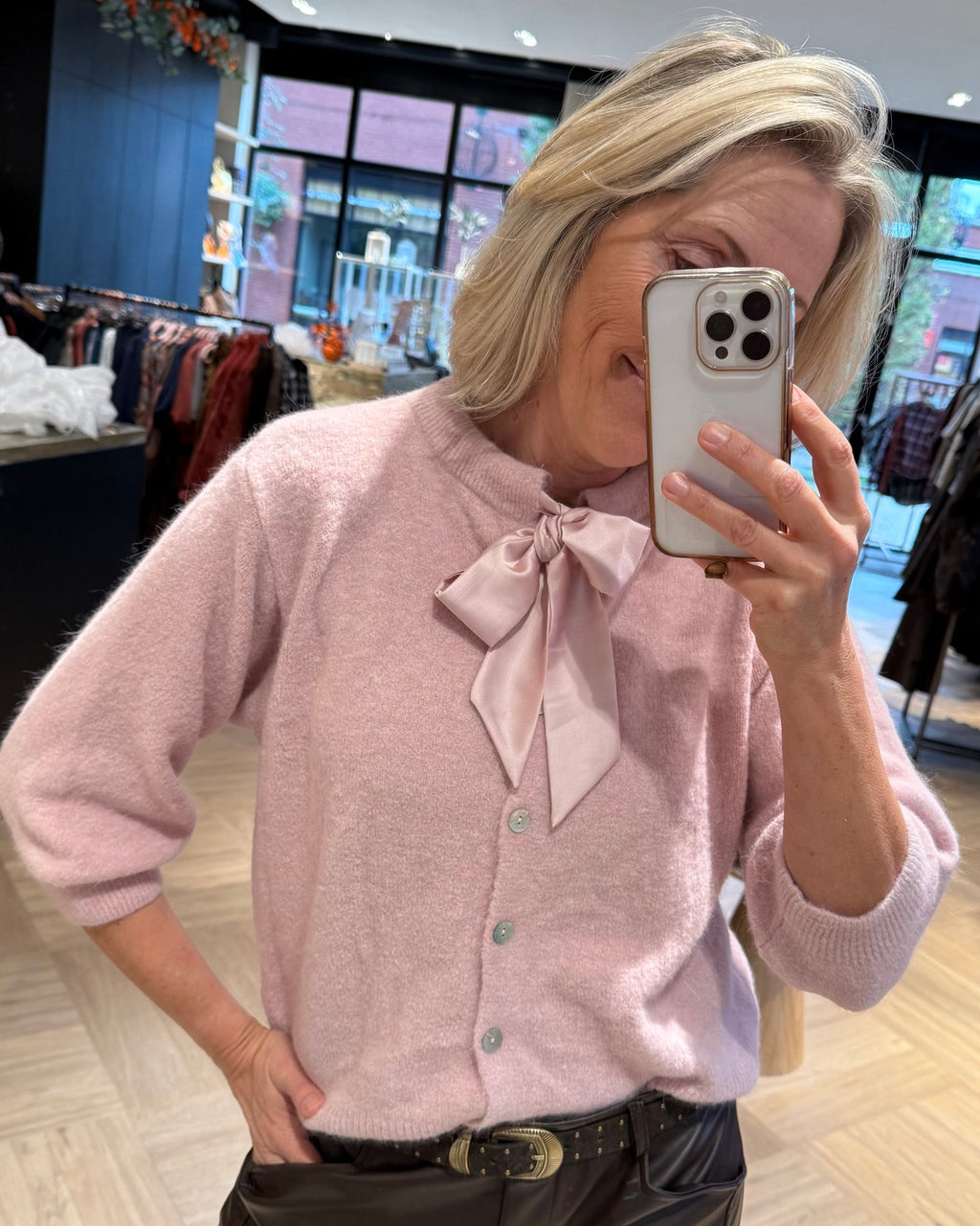 Angora Vest Strik Zachtroze Vest - Est Voilà