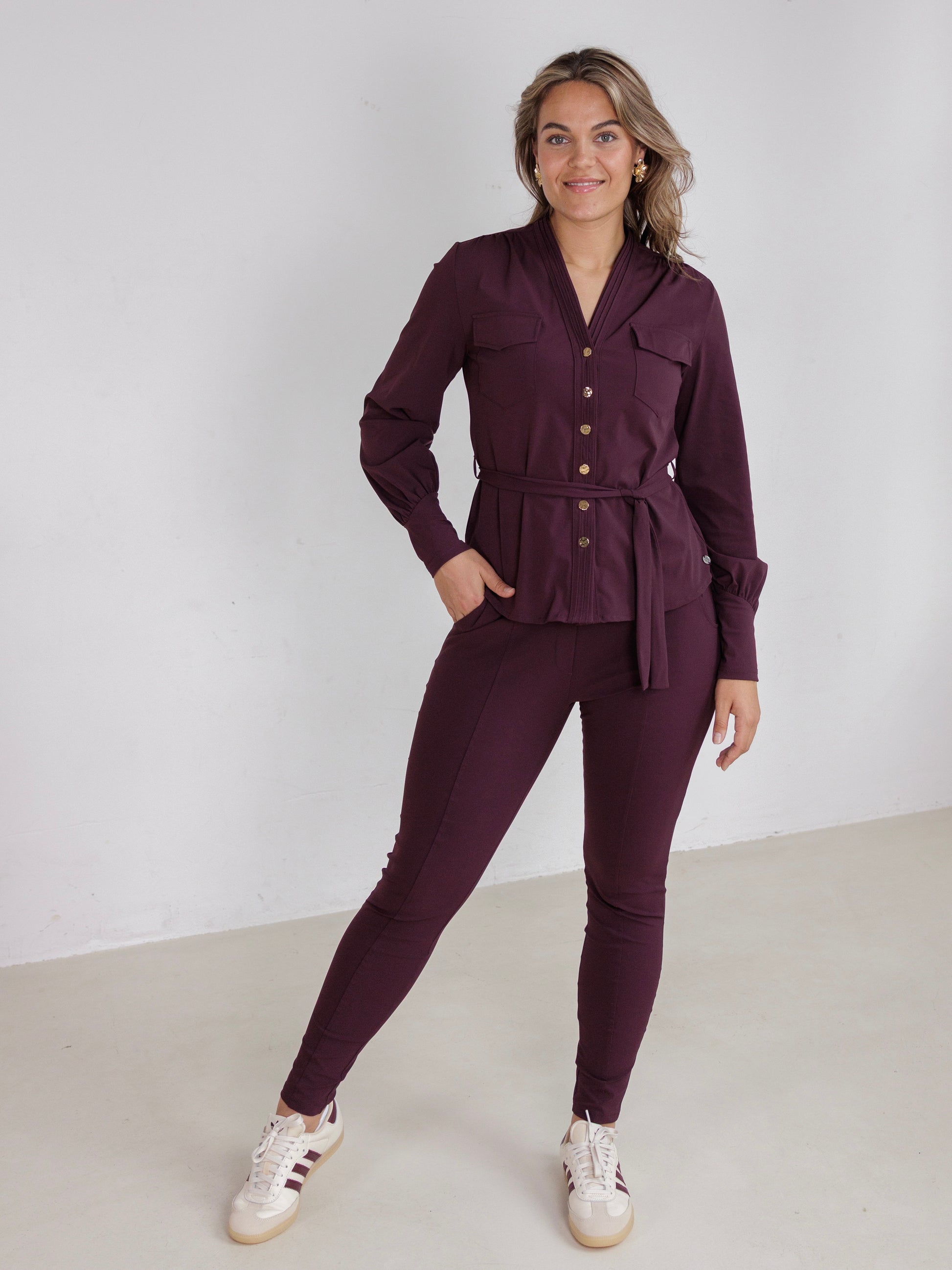Travel Broek Fenna Aubergine - 2101 - Est Voilà