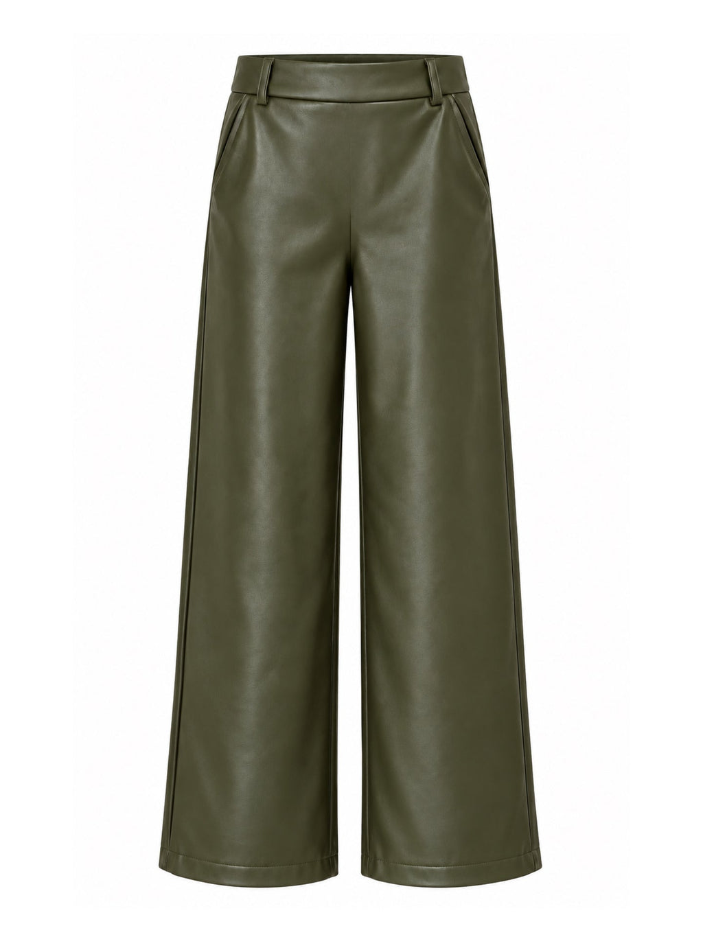 Broek Sarah Leather Olijfgroen Broek - Est Voilà