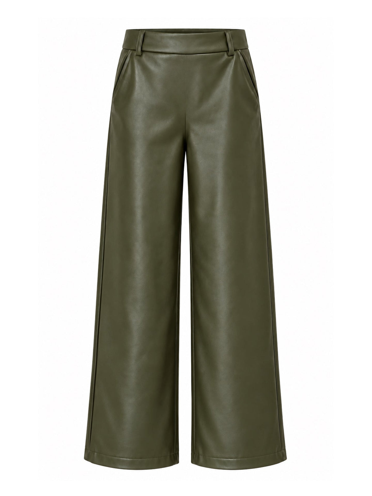 Broek Sarah Leather Olijfgroen Broek - Est Voilà