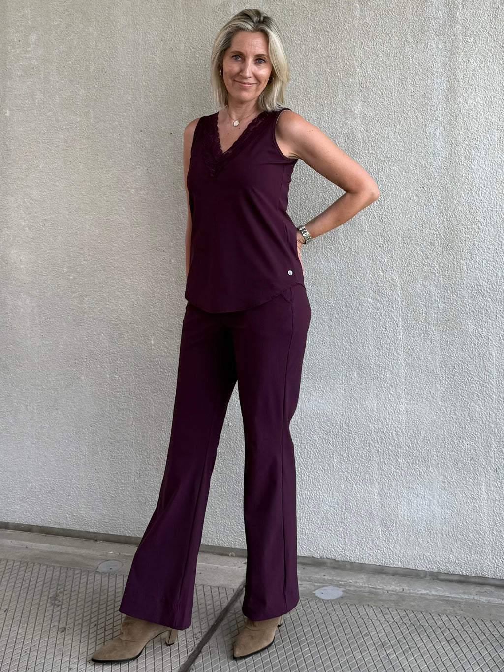 Triple Nine - Travel Top Marly Aubergine - 6913 top - Est Voilà