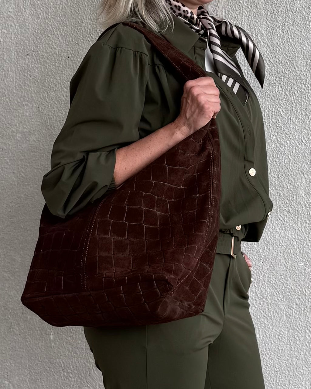 Est Voilà - Tas Croco Donkerbruin