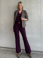Triple Nine - Travel Broek Joy Aubergine - 3002 - Peet kleding