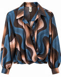 Blouse Dani Wave Blauw Blouse - Est Voilà