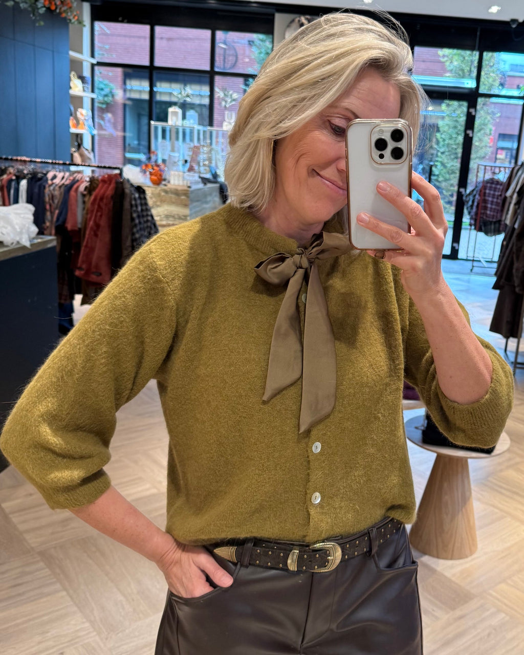Angora Vest Strik Olijf Vest - Est Voilà