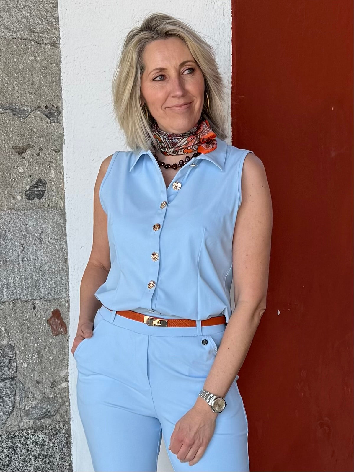 Triple Nine - Travel Blouse Marien Lichtblauw - 5932 Blouse - Est Voilà