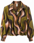 Blouse Dani Wave Olijf Blouse - Est Voilà