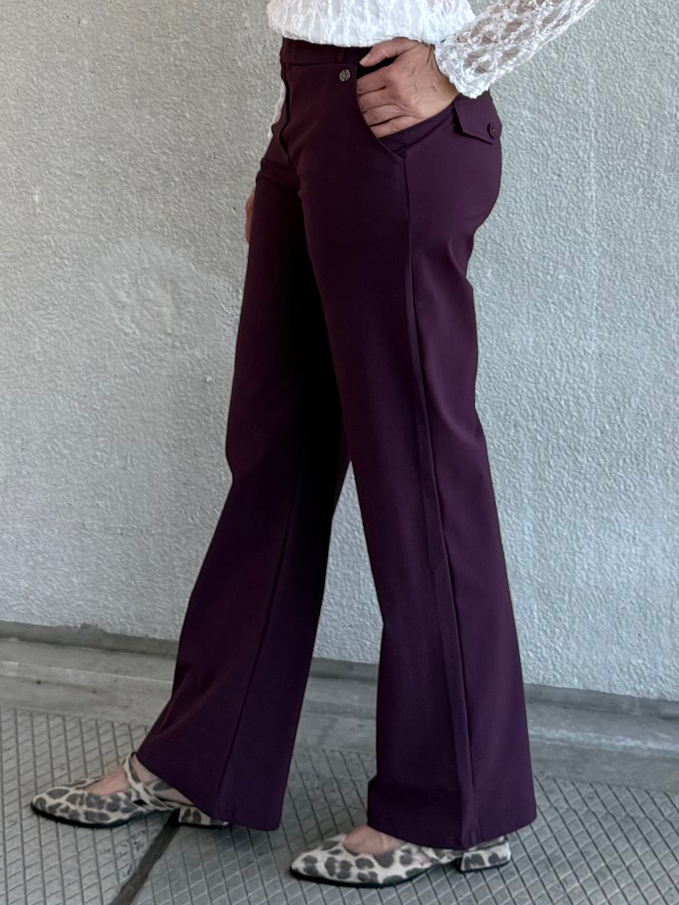 Triple Nine - Travel Broek Mirte Aubergine - 2701 Broek - Est Voilà