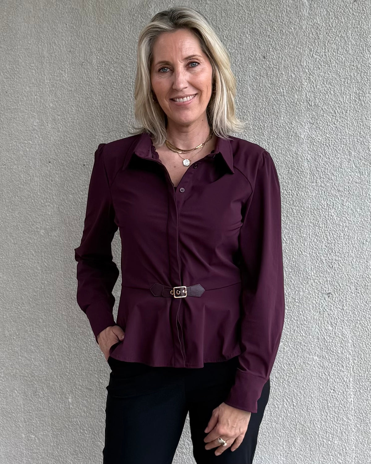 Triple Nine - Travel Blouse Simona Aubergine - 5950 Sjaals - Est Voilà