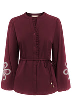 Travel Blouse Simone Bordeaux - 5923 Blouse - Est Voilà