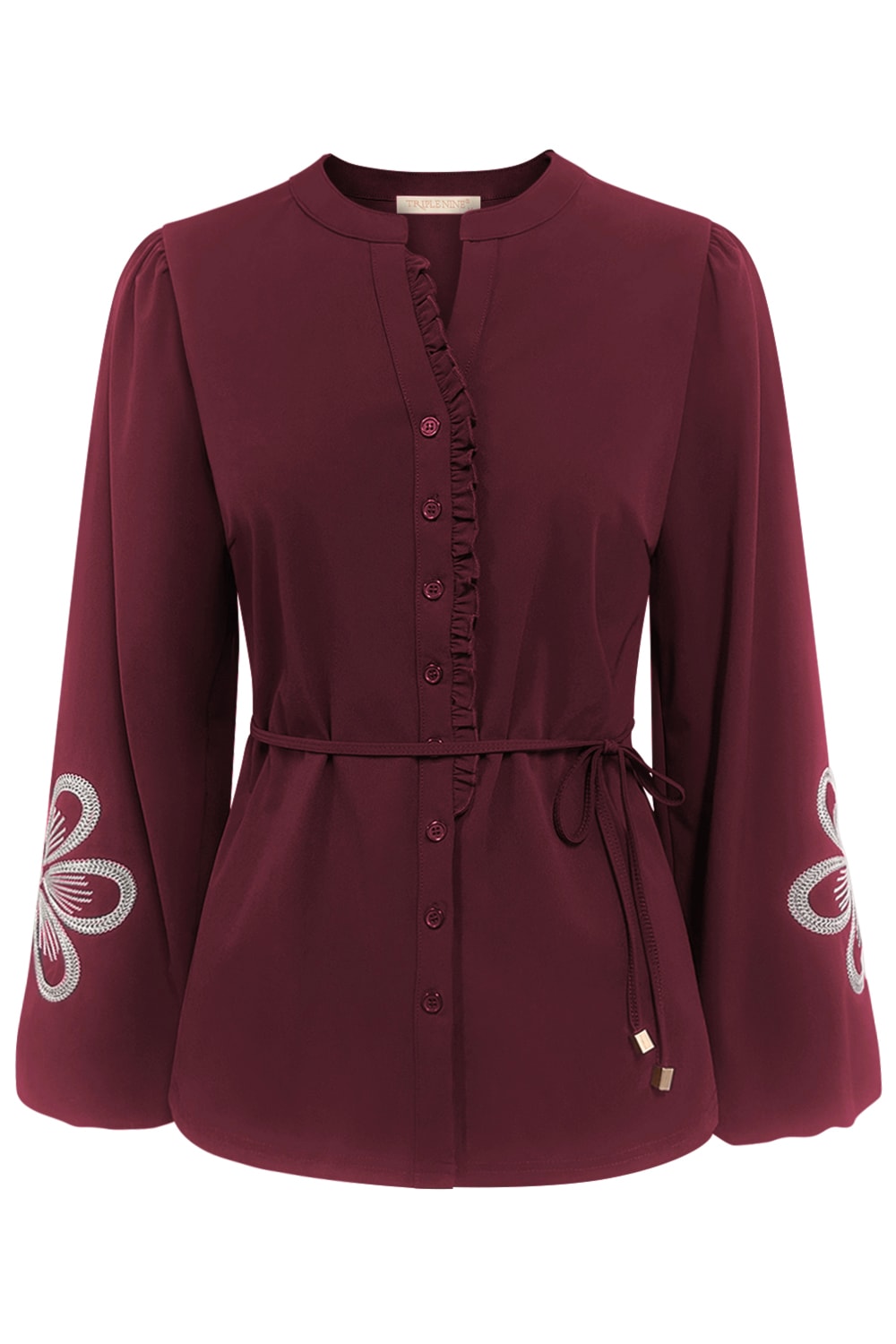 Travel Blouse Simone Bordeaux - 5923 Blouse - Est Voilà