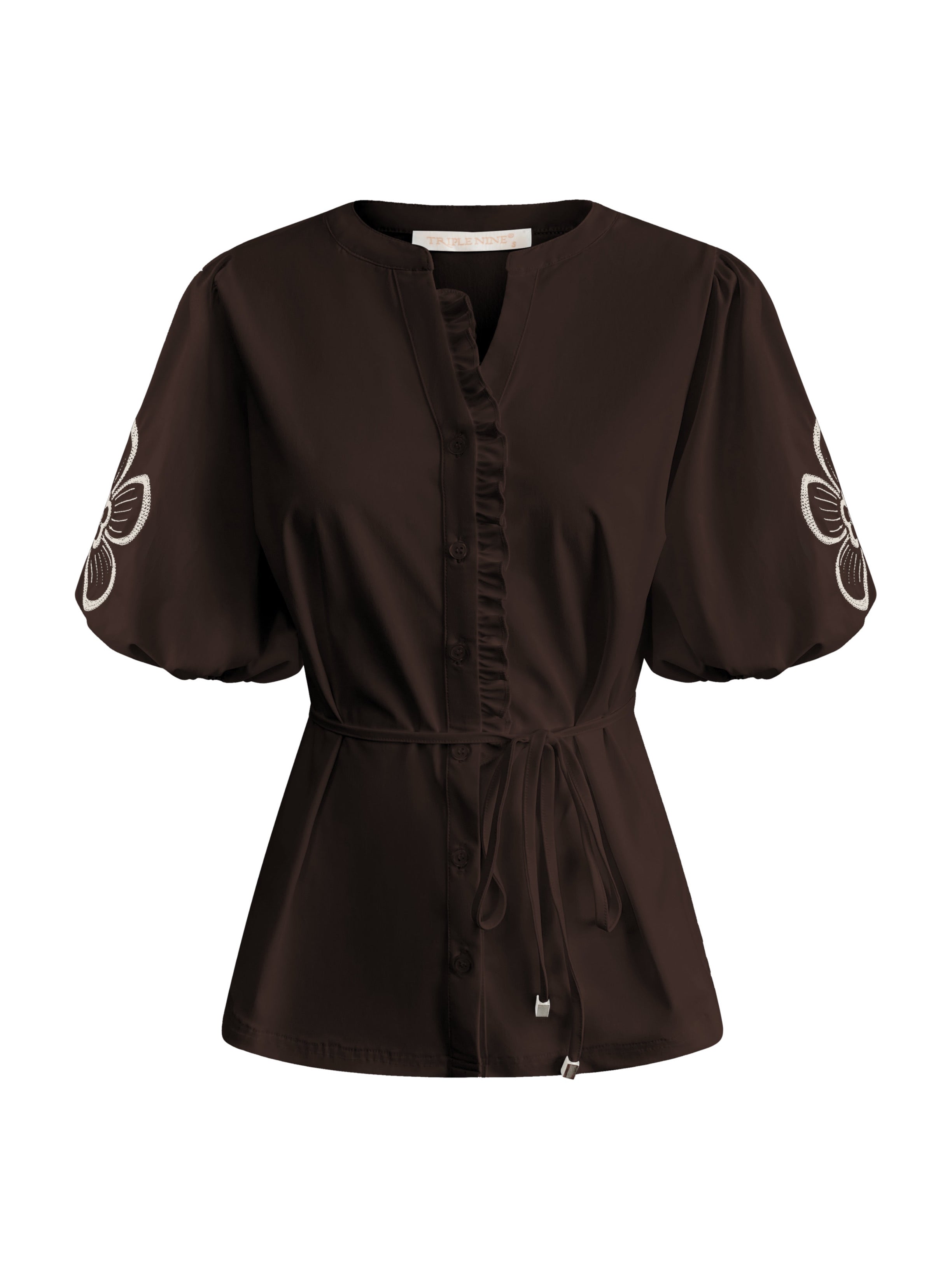 Triple Nine - Travel Blouse Yana Donkerbruin - 5943 blouse - Est Voilà