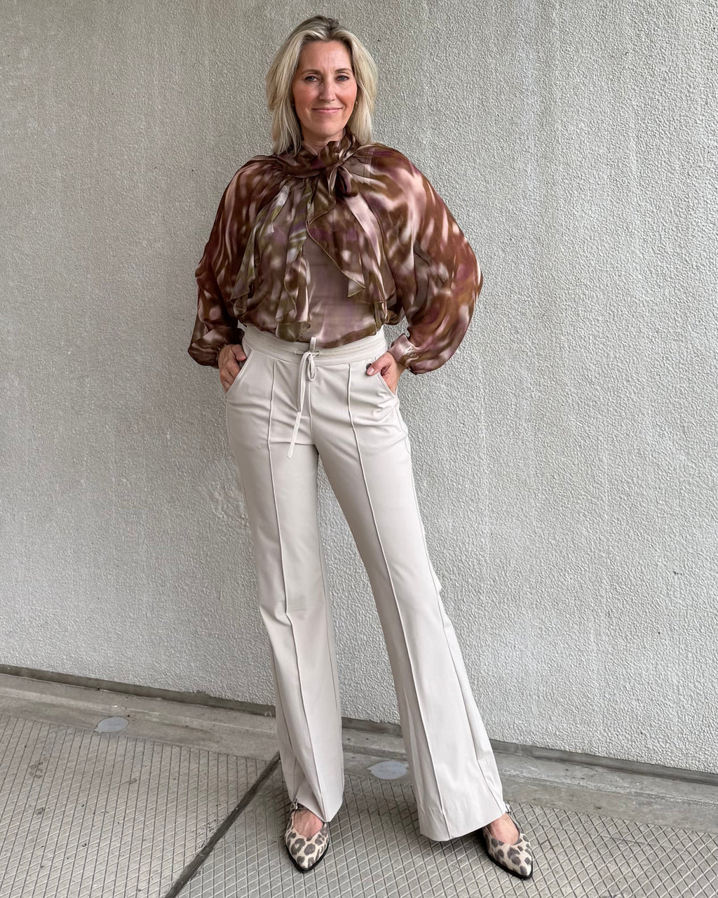 Est Voilà - Blouse Chiffon Groen Aubergine