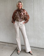 Est Voilà - Blouse Chiffon Groen Aubergine